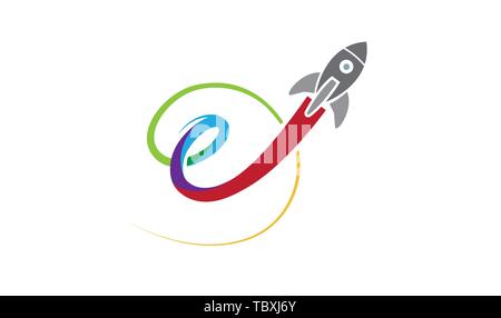 Rocket Up Logo Vector Symbol Illustrazione Illustrazione Vettoriale