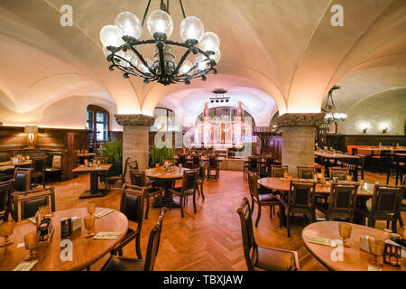 Ratskeller, interieur, Municipio nuovo Neues Rathaus, Lipsia, Germania Foto Stock