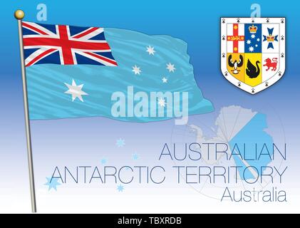 Territorio Australiano Antartico bandiera, Polo Sud Australia, illustrazione vettoriale Illustrazione Vettoriale