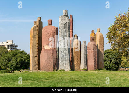 Statue di pietra, Central Park, Jaipur, Rajasthan, India Foto Stock