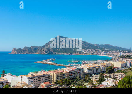 Vista panoramica della città di Altea Costa in Spagna Foto Stock