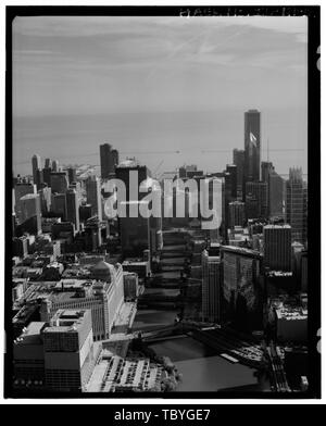 Ramo principale guardando ad est verso il lago. FranklinOrleans Street Bridge in primo piano. Chicago River ponti a bilico, Spanning Chicago River e il nord ed il sud rami, Chicago, Contea di Cook, il ponte di Chicago Divisione Dipartimento delle Opere Pubbliche Daley, Richard M, sponsor Chicago Department of Transportation, sponsor Walker, Thomas R, sponsor Kaderbek, S L, sponsor Hess, Jeffrey un, storico Lowe, Jet, fotografo Foto Stock