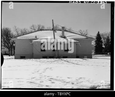 Nord (posteriore) di elevazione guardando verso sud. Scuole di Lincoln (struttura numero 2), undicesimo Street e la Quarta Avenue, Greeley, saldare County, CO Foto Stock