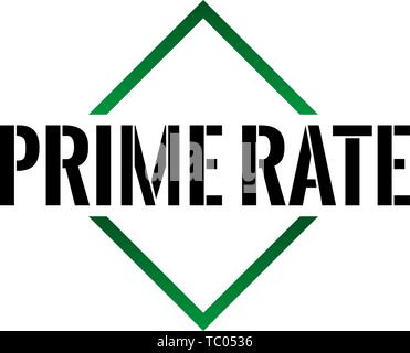 Prime rate cono Triangel Icona segno di vettore con il testo su sfondo bianco Illustrazione Vettoriale