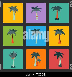 Vector Palm tree icona Illustrazione Vettoriale