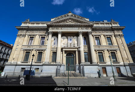 Facciata del palazzo Bourse edificio di Bruxelles , Belgio Foto Stock