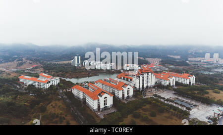 La fotografia aerea di Kah Kee College, Università di Xiamen Foto Stock