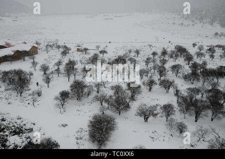 Shangri-La Shika neve Montagna neve invernale scenario Foto Stock