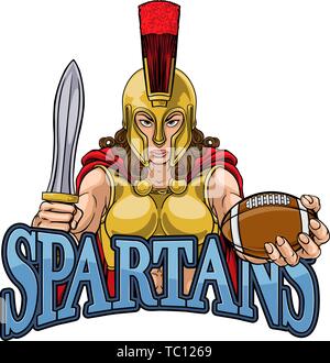 Spartan Trojan Gladiator calcio donna guerriero Illustrazione Vettoriale