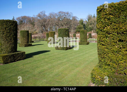 Giardino disegnato da Piet Oudolf a Scampston Hall, nello Yorkshire, Inghilterra, Regno Unito - silenzioso giardino Foto Stock