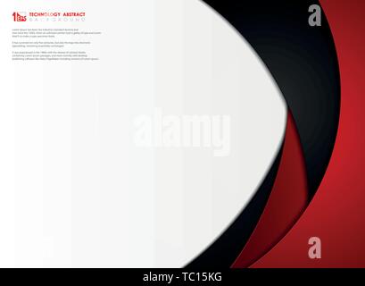 Gradiente astratto rosso e nero modello tech vettore di fondo design. È possibile utilizzare per annuncio, poster, opere d'arte. illustrazione eps vettoriali10 Illustrazione Vettoriale