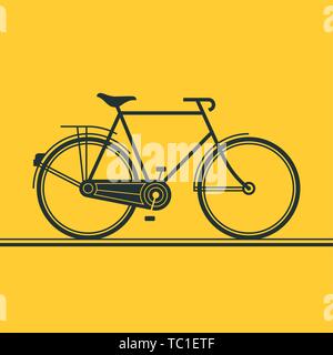 Bicicletta illustrazione vettoriale. Silhouette di hipster city bike Illustrazione Vettoriale