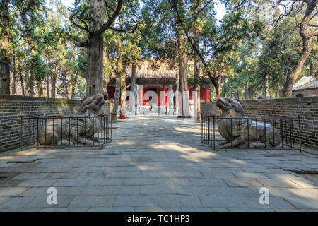 Lo Shinto Hall nella foresta di Confucio in Qufu, Provincia di Shandong Foto Stock