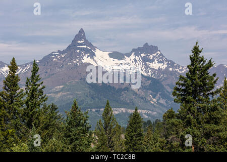 Pilota e indice di picco la Beartooth Mountain Range in Custer Gallatin National Forest Luglio 8, 2018 vicino a West Yellowstone, Montana. Foto Stock