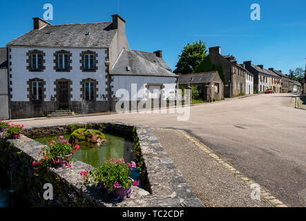 La Feuillée village in Bretagna, a nord-ovest della Francia. Foto Stock