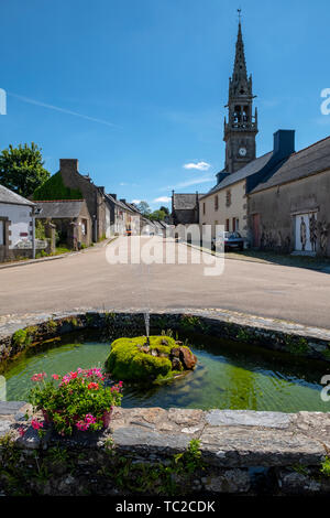 La Feuillée village in Bretagna, a nord-ovest della Francia. Foto Stock