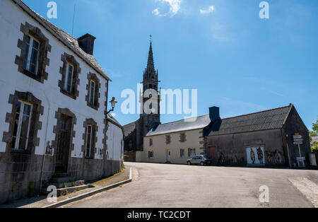 La Feuillée village in Bretagna, a nord-ovest della Francia. Foto Stock
