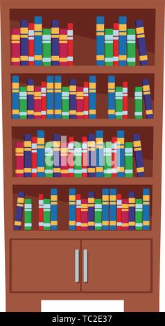 Scaffale pieno di libri icona cartoon Illustrazione Vettoriale