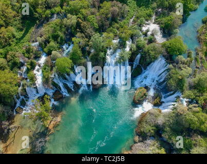 Kravica cascate sul fiume Trebizat in Bosnia ed Erzegovina, Europa Foto Stock