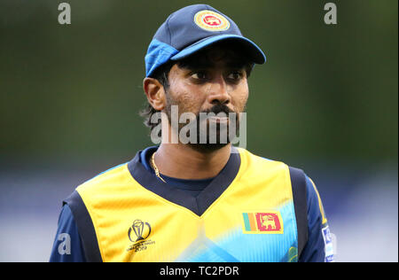 Cardiff, Galles, UK. 04 Giugno, 2019. Il 4 giugno 2019, Sophia Gardens, Cardiff, Galles, ICC Cricket World Cup, Afghanistan versus Sri Lanka; Nuwan Pradeep Credit: Azione Plus immagini di sport/Alamy Live News Foto Stock