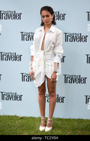 Madrid, Spagna. 04 Giugno, 2019. Hiba Abouk assiste al Conde Nast Traveler 2019 Awards all Ambasciata d Italia a Madrid. Credito: SOPA Immagini limitata/Alamy Live News Foto Stock