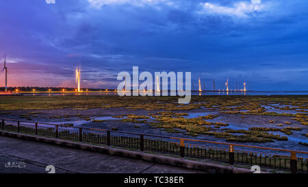 Taizhong Gaomei Wetland, Taiwan, Cina Foto Stock