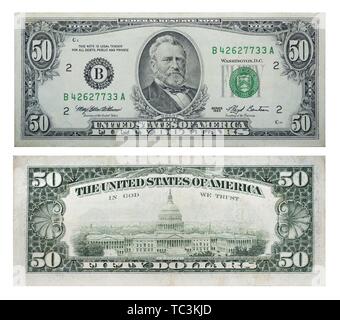 50 dollari americani del vecchio campione, 1993, del lato anteriore e del lato posteriore, Ucraina Foto Stock