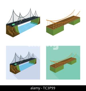 Ponte,rock,montato,Calcestruzzo,appeso,mattone,banca,l'autostrada,fiume,metalli,cascata,costruzione,corrimano,penduli,costruzione,stream,,cavo collegamento,design,costruire,lato,bridgework,l'architettura,landmark,struttura,attraversando,Vista,impostare,vettore,icona,immagine,isolato,raccolta,l'elemento,graphic,segno, Vettori vettore , Illustrazione Vettoriale