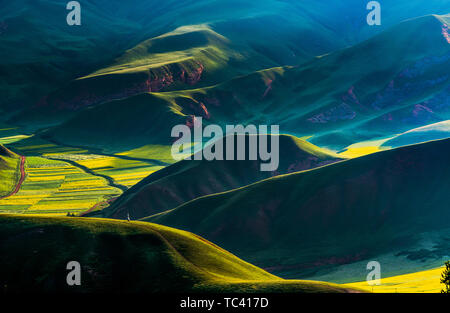 Paesaggio naturale di montagna Zhuoer, Qinghai Foto Stock