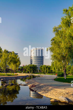 Scenario architettonico della città di Yinchuan Foto Stock