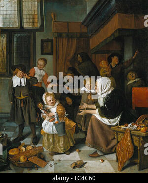 Jan Steen - Festa di San Nicola 1665 Foto Stock