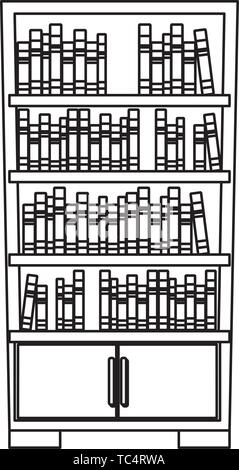 Scaffale pieno di libri icona cartoon Illustrazione Vettoriale