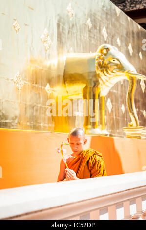 Wat Phra Singh Woramahavikarn tempio buddista di Chiang Mai Thailandia Foto Stock