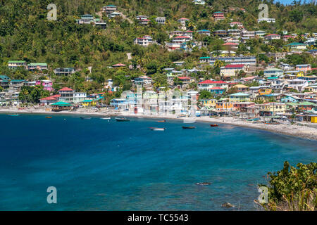 Fischerdorf Scotts Head an der Südwestküste der Insel Dominica, Karibik, Mittelamerika | Scotts testa villaggio sulla costa sud-occidentale della Dominica, Ca Foto Stock