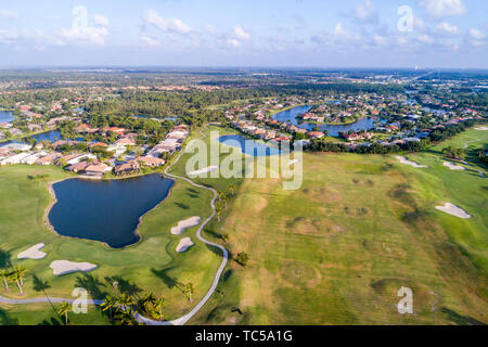 Naples Florida,Lely Resort,GreenLinks,Flamingo Island Club campo da golf,case,vista aerea dall'alto,FL190514d51 Foto Stock