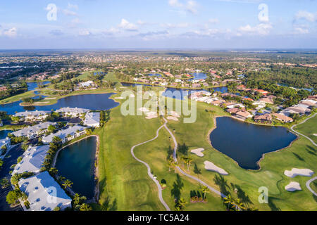 Naples Florida,Lely Resort,GreenLinks,Flamingo Island Club campo da golf,case,vista aerea dall'alto,FL190514d52 Foto Stock