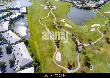 Naples Florida,Lely Resort,GreenLinks Golf Villas,Flamingo Island Club campo da golf,vista aerea dall'alto dell'uccello sopra,i visitatori viaggiano tou Foto Stock