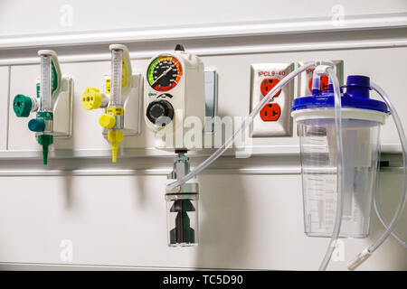 Miami Beach Florida, Mount Mt. Sinai Medical Center Hospital, pronto soccorso medico, apparecchiature, ossigeno, flussometri, FL190331022 Foto Stock