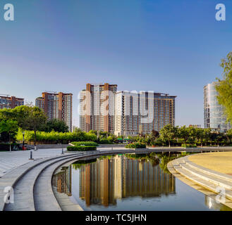 Scenario architettonico della città di Yinchuan Foto Stock