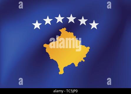 Vettore di bandiera nazionale del Kosovo. Illustrazione per la competizione sportiva, tradizionale o eventi di stato. Illustrazione Vettoriale