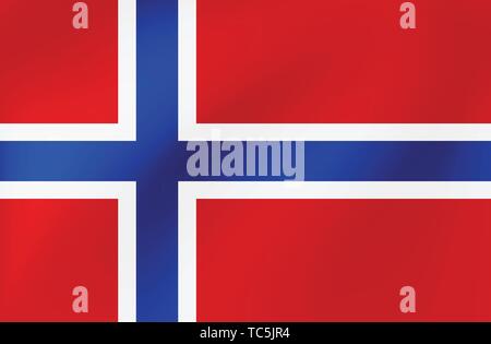Ondulazione bandiera della Norvegia per il sito, sport, viaggi, eventi di stato. Illustrazione Vettoriale Illustrazione Vettoriale