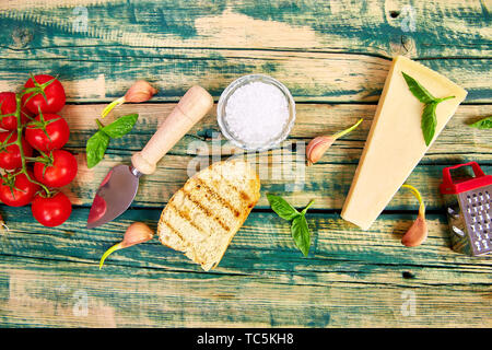 Il cibo italiano sfondo. Pronta per la cottura. Telaio di cibo Foto Stock