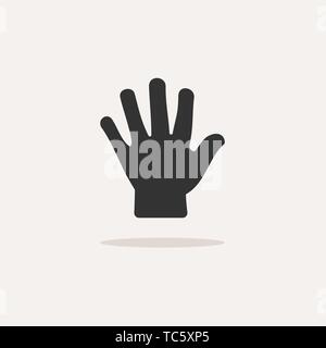 Corpo rileva il tatto. Icona della mano con ombra su sfondo beige. Illustrazione Vettoriale Illustrazione Vettoriale