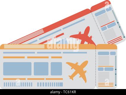 Viaggio Volo Biglietti cartoon isolato Illustrazione Vettoriale