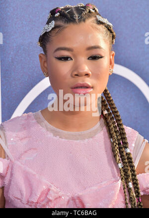 HOLLYWOOD e LOS ANGELES, CALIFORNIA, STATI UNITI D'America - 04 giugno: attrice Storm Reid indossando un Simone Rocha dress arriva a Los Angeles prima di HBO "Euforia" tenutasi presso la ArcLight Glossari Affini Dome in giugno 4, 2019 a Hollywood e Los Angeles, California, Stati Uniti. (Foto di Image Press Agency) Foto Stock