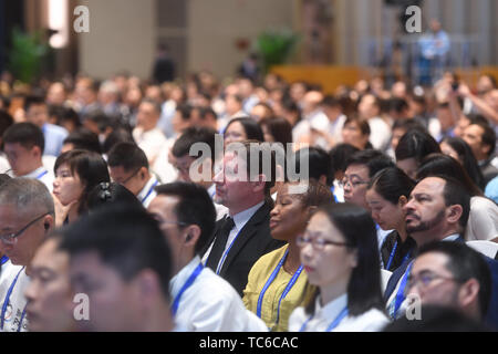 Hangzhou, cinese della Provincia di Zhejiang. 5 Giugno, 2019. Gli ospiti partecipano a un evento per il 2019 Giornata mondiale dell ambiente in Hangzhou, est della Cina di Provincia dello Zhejiang, Giugno 5, 2019. Credito: Huang Zongzhi/Xinhua/Alamy Live News Foto Stock