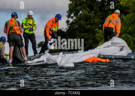 Londra, Regno Unito. 05 Giugno, 2019. Serpentine Pavilion 2019, progettato da Tokyo in base Junya Ishigami + Associates. Si apre il 21 giugno. Credito: Guy Bell/Alamy Live News Foto Stock