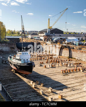 Storica del XVIII secolo, Drydock Suomenlinna, Helsinki, Finlandia Foto Stock