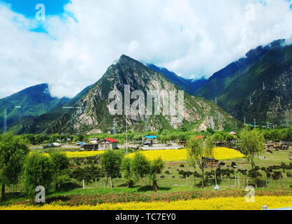 Un lotto di paesaggio in Tibet Foto Stock