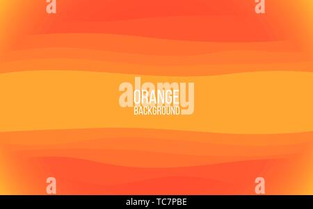 Sfondo arancione. Luminosa e soleggiata e strati con gradiente. Sfondo giallo con onde. Design moderno per il sito web, poster, presentazione. Illustrazione Vettoriale Illustrazione Vettoriale